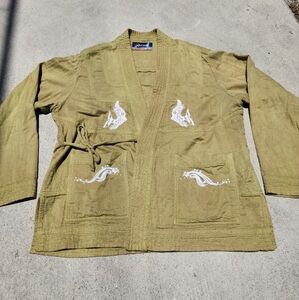 Lost Daze SAMPLE Olive Green Embroidered Women's Kimono Jacket